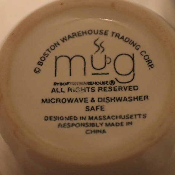 Set of Two Striped Boston Warehouse Trading Corp. stacking mugs blue and white - Picture 3 of 8